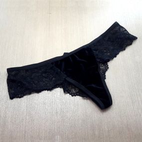 *Calcinha Veludo (MCA0562) - Preto - Revender Sex Shop com menor preço de BH
