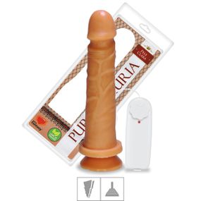 Prótese 18x14cm Com Vibro e Ventosa (PV022) - Bege - Revender Sex Shop- Sex Shop discreta em BH