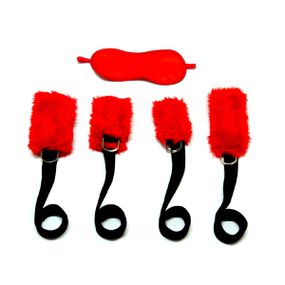 *Kit Bondage 4 Amarras Sexy Fantasy (SF908-SF909) - Vermelho - Revender Sex Shop- Sex Shop discreta em BH