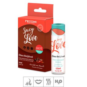 *Gel Beijável Spicy Love Hot 15ml (ST490) - Chocolate c/ Pim... - Revender Sex Shop- Sex Shop discreta em BH