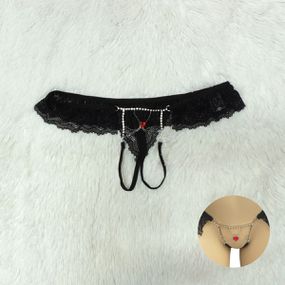 *Calcinha Strass Love (TO027) - Preto - Revender Sex Shop- Sex Shop discreta em BH