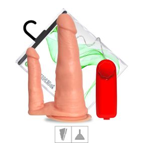 *Prótese Dupla Com Vibro (17993) - Bege - Tabuê Sex shop atacado - Produtos eróticos com preços de fábrica.
