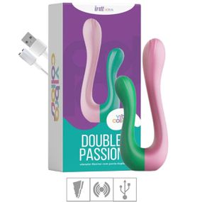 Vibrador Intt Double Passion Collors -(18067) - Rosa C/ Verd - Tabuê Sex shop atacado - Produtos eróticos com preços de fábrica.