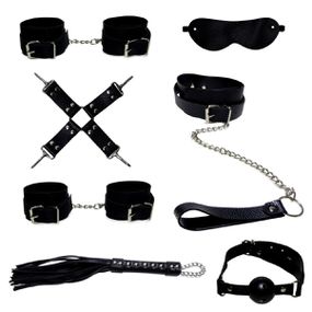 Kit Bondage Com 7 Itens SI (5875) - Preto - Tabuê Sex shop atacado - Produtos eróticos com preços de fábrica.
