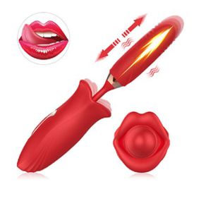 Vibrador Recarregável Honey Mouth (7488) - Vermelho - Tabuê Sex shop atacado - Produtos eróticos com preços de fábrica.