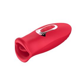 Vibrador Recarregável Formato de Boca SI (7924) - Vermelho - Tabuê Sex shop atacado - Produtos eróticos com preços de fábrica.