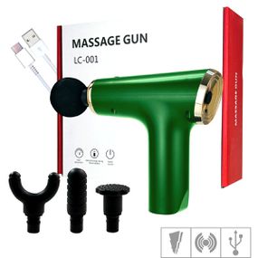 Vibrador Recarregável Massage Gun SI (7930) - Verde - Tabuê Sex shop atacado - Produtos eróticos com preços de fábrica.