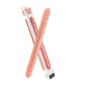 Prótese 33x10cm Ponta Dupla SI (8223) - Bege - Tabuê Sex shop atacado - Produtos eróticos com preços de fábrica.