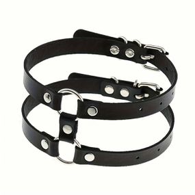 Coleira Choker Dupla (9671) - Preta - Tabuê Sex shop atacado - Produtos eróticos com preços de fábrica.