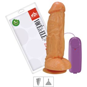 Prótese 17x17cm Com Vibro Ventosa e Escroto (ADAO39) - Bege - Tabuê Sex shop atacado - Produtos eróticos com preços de fábrica.