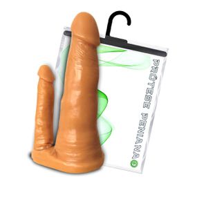*Prótese Dupla Com Encaixe Para Cinta (CSP62N) - Bege - Tabuê Sex shop atacado - Produtos eróticos com preços de fábrica.