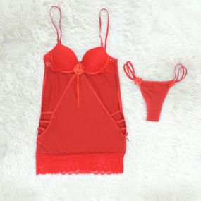 *Camisola Isabelly (DM031) - Vermelho - Tabuê Sex shop atacado - Produtos eróticos com preços de fábrica.