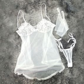 *Camisola Cristal (DM136) - Branco - Tabuê Sex shop atacado - Produtos eróticos com preços de fábrica.