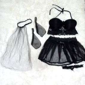 *Fantasia Sex Noiva (DM320) - Preto - Tabuê Sex shop atacado - Produtos eróticos com preços de fábrica.