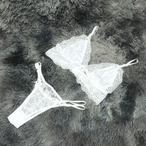 Conjunto Linda (DR4519) - Branco - Tabuê Sex shop atacado - Produtos eróticos com preços de fábrica.