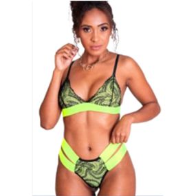 Conjunto Neon (DR4533) - Preto C/ Verde - Tabuê Sex shop atacado - Produtos eróticos com preços de fábrica.