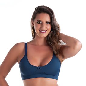 *Soutien Duanip Sem Aro E Sem Bojo (DU633). - Azul Marinho - Tabuê Sex shop atacado - Produtos eróticos com preços de fábrica.