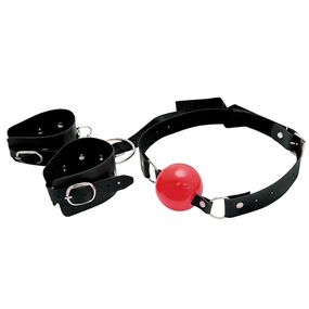 *Bracelete Bondage Com Mordaça Bola Dominatrixxx (DX522) - P... - Tabuê Sex shop atacado - Produtos eróticos com preços de fábrica.