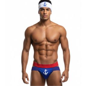 Kit Cueca Jocker e Quepe Marinheiro -(17966) - Azul C/ Verme... - Tabuê Sex shop atacado - Produtos eróticos com preços de fábrica.