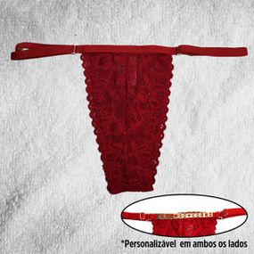 *Calcinha Para Personalização (GS1105) - Vermelho - Tabuê Sex shop atacado - Produtos eróticos com preços de fábrica.