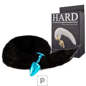 Plug de Metal Azul Com Cauda Hard (HA116A) - Preto - Tabuê Sex shop atacado - Produtos eróticos com preços de fábrica.