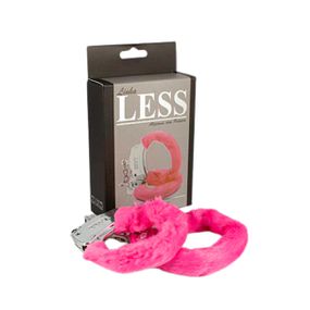 Algema Less Cromada Com Pelúcia (HA141C) - Rosa - Tabuê Sex shop atacado - Produtos eróticos com preços de fábrica.