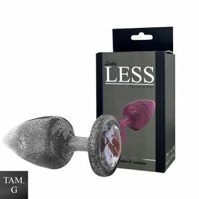 Plug Less G Com Glitter (HA167) - Cromado - Tabuê Sex shop atacado - Produtos eróticos com preços de fábrica.
