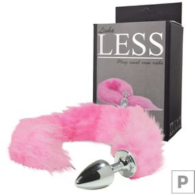 Plug de Plástico P Less Cromado Com Cauda (HA168C). - Rosa - Tabuê Sex shop atacado - Produtos eróticos com preços de fábrica.