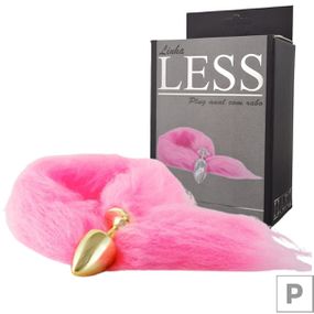 Plug de Plástico P Less Dourado Com Cauda -(HA168D) - Rosa - Tabuê Sex shop atacado - Produtos eróticos com preços de fábrica.
