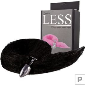 Plug de Plástico P Less Preto Com Cauda (HA168P) - Preto - Tabuê Sex shop atacado - Produtos eróticos com preços de fábrica.