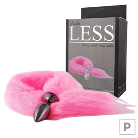 Plug de Plástico P Less Preto Com Cauda (HA168P) - Rosa - Tabuê Sex shop atacado - Produtos eróticos com preços de fábrica.