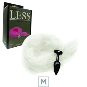Plug de Plástico M Less Preto Com Cauda (HA169P) - Branco - Tabuê Sex shop atacado - Produtos eróticos com preços de fábrica.
