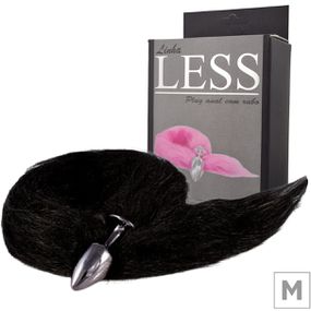 Plug de Plástico M Less Preto Com Cauda (HA169P) - Preto - Tabuê Sex shop atacado - Produtos eróticos com preços de fábrica.