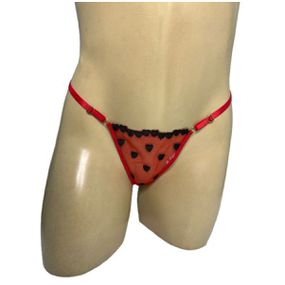 Calcinha Secreta -(ID1122) - Vermelho c/ Preto - Tabuê Sex shop atacado - Produtos eróticos com preços de fábrica.