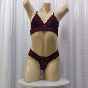 Conjunto Beleza - (ID1133) - Preto c/ Vermelho - Tabuê Sex shop atacado - Produtos eróticos com preços de fábrica.