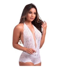 Macaquinho Em Renda (LS5211) - Branco - Tabuê Sex shop atacado - Produtos eróticos com preços de fábrica.