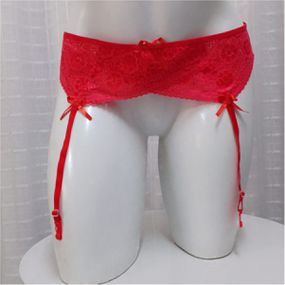 *Cinta Liga Rendada- (LU001-31) - Vermelho - Tabuê Sex shop atacado - Produtos eróticos com preços de fábrica.