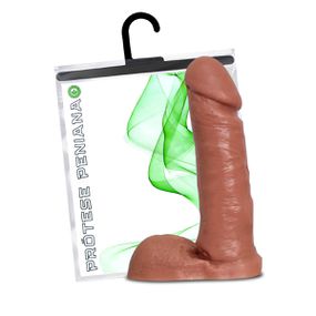*Prótese 15x13cm Com Escroto (M1301) - Bege - Tabuê Sex shop atacado - Produtos eróticos com preços de fábrica.