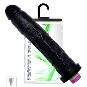 *Prótese 27x18cm Com Vibro (M35503) - Preta - Tabuê Sex shop atacado - Produtos eróticos com preços de fábrica.
