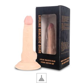 *Prótese 12x11cm com Escroto e Ventosa VP(PE001C) - Bege - Tabuê Sex shop atacado - Produtos eróticos com preços de fábrica.