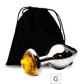 Plug de Metal G Com Pedra Formato de Coração VP (PL009G) - P... - Tabuê Sex shop atacado - Produtos eróticos com preços de fábrica.