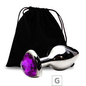 Plug de Metal G Com Pedra Formato de Coração VP (PL009G) - P... - Tabuê Sex shop atacado - Produtos eróticos com preços de fábrica.