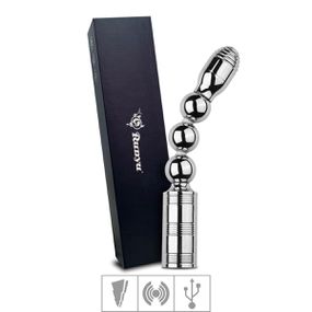 *Plug de Aço Com Vibro VP (PL094-CZPL94) - Cromado - Tabuê Sex shop atacado - Produtos eróticos com preços de fábrica.