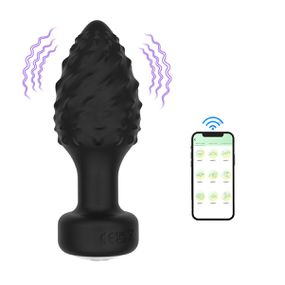 Plug de Silicone Com Vibro Via APP VP (PL193) - Preto - Tabuê Sex shop atacado - Produtos eróticos com preços de fábrica.