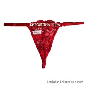 Calcinha Vermelha Personalizada Treacy (ST118) - Esposinha P... - Tabuê Sex shop atacado - Produtos eróticos com preços de fábrica.