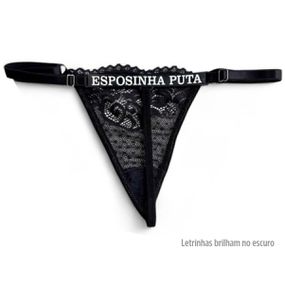 Calcinha Preta Personalizada Treacy (ST118) - Esposinha Puta - Tabuê Sex shop atacado - Produtos eróticos com preços de fábrica.