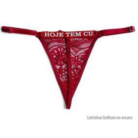 Calcinha Vermelha Personalizada Treacy (ST118) - Hoje Tem Cu - Tabuê Sex shop atacado - Produtos eróticos com preços de fábrica.