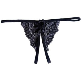 Calcinha Apressadinha Treacy (ST119) - Preta - Tabuê Sex shop atacado - Produtos eróticos com preços de fábrica.