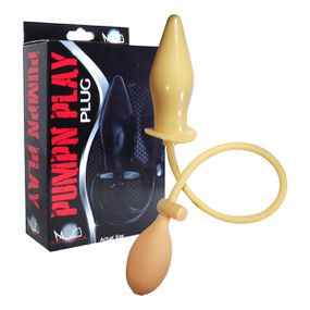 *Plug Pvc 11cm Inflável VP (PL002-ST383) - Bege - Tabuê Sex shop atacado - Produtos eróticos com preços de fábrica.