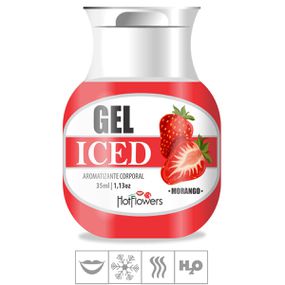 Gel Comestível Hot Flowers Iced 35ml (ST572) - Morango - Tabuê Sex shop atacado - Produtos eróticos com preços de fábrica.